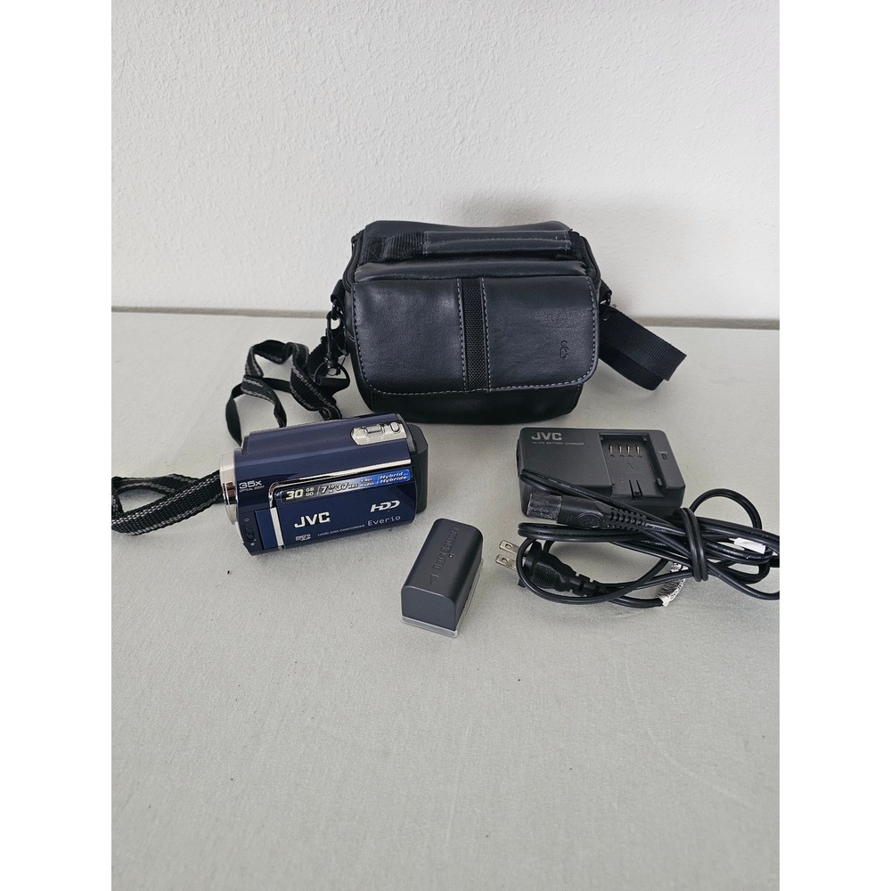JVC Everio GZ-MG330AU Camcorder Blue 30GB HDD 35x Optical Zoom Bundle